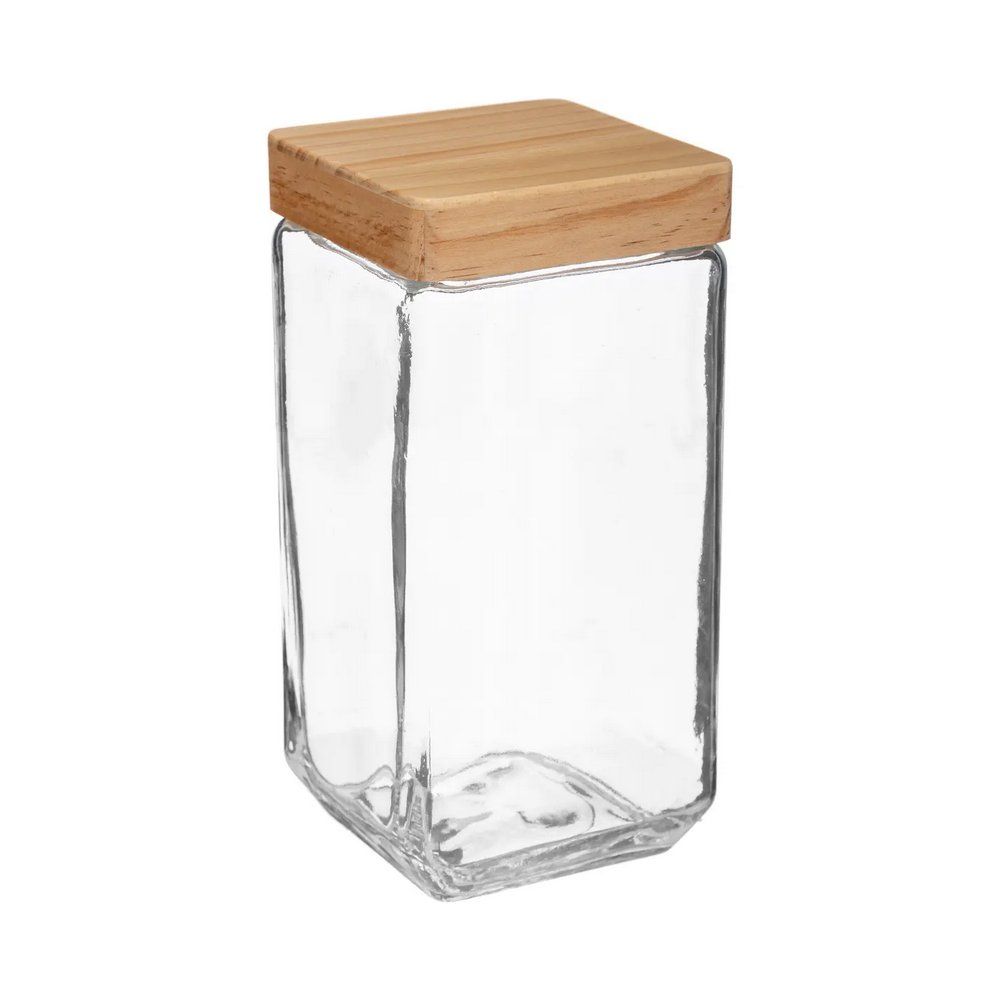 Recipiente de Vidrio Tapa Madera Grande 2.5L