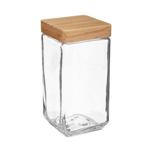 Recipiente de Vidrio Tapa Madera Grande 2.5L