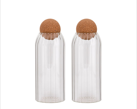 Frasco de Vidrio Borosilicato Grande Tapa Bola Corcho 1100ml