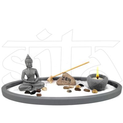 Jardín Candelabro Zen Buda Gris