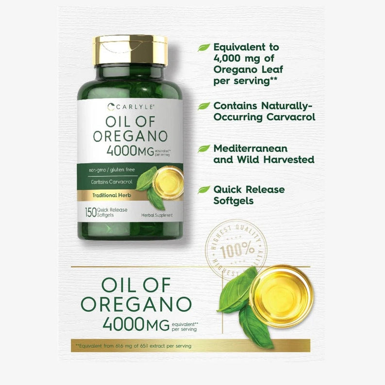 Carlyle -  Aceite de Orégano Orgánico 4000mg Cápsulas