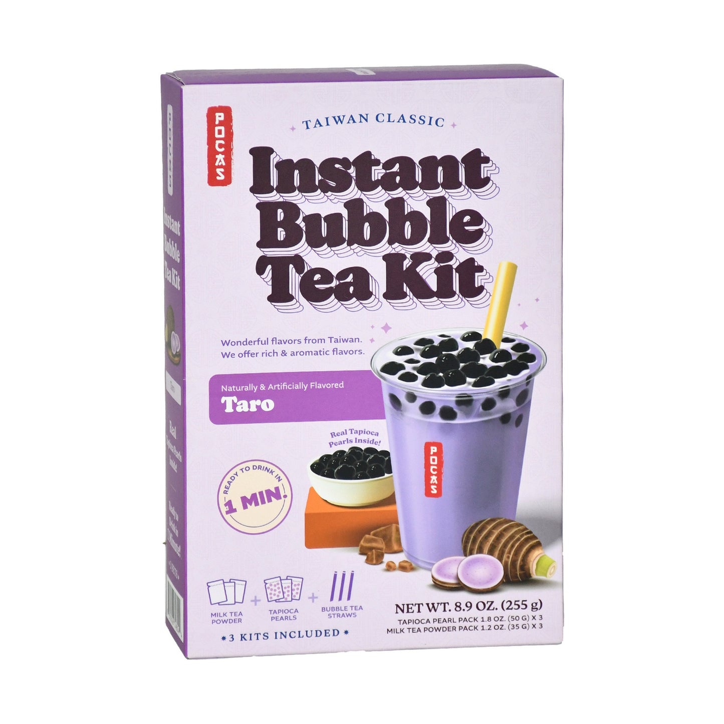 Pocas Taiwan Classic Instant Bubble Tea Kit Taro 255 g