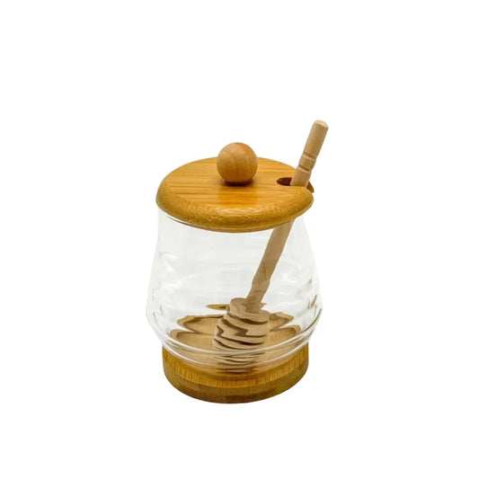 Dispensador de Miel Vidrio + Bamboo Pequeño